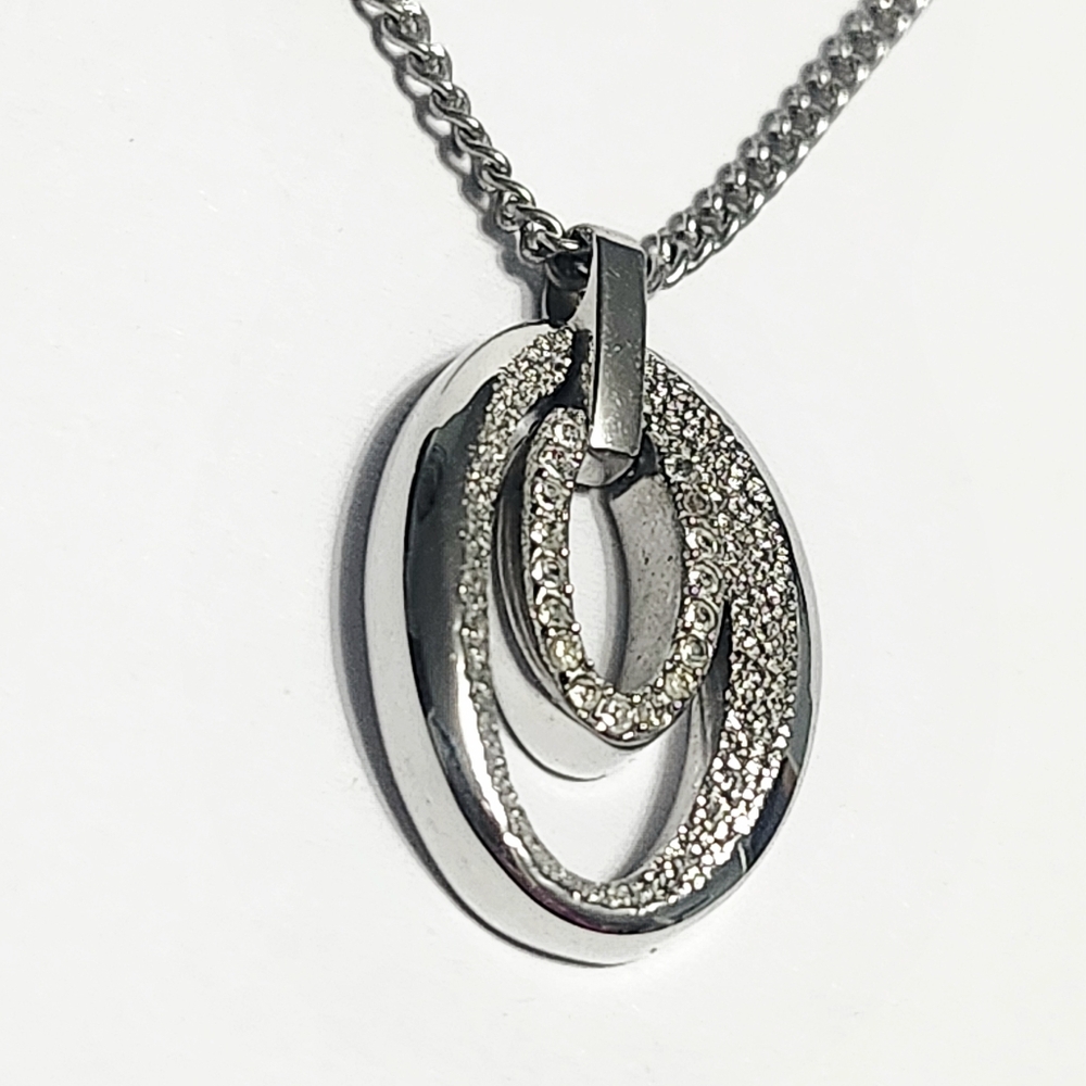 Stainless Steel Double Pendant & Chain Necklace - Picture 5 of 5